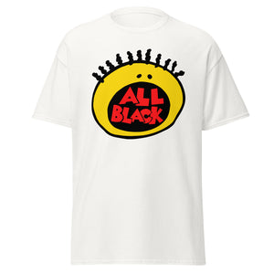 'ALL BLACK' (unisex) white shirt